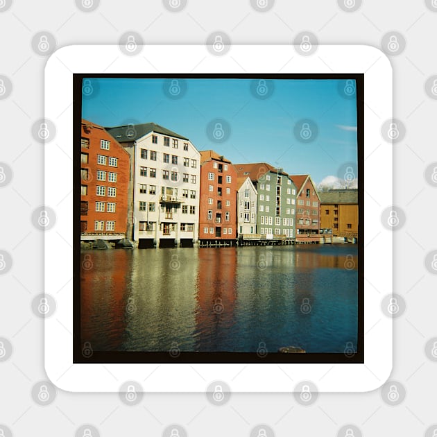 Nidelva through Trondheim, Norway - Diana 120mm Photograph Magnet by ztrnorge