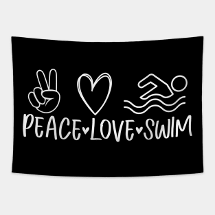 Peace love swim - swimmer design Tapestry