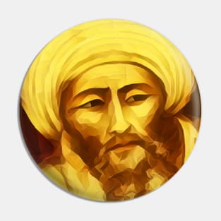 Averroes Golden Portrait | Averroes Artwork 9 Pin