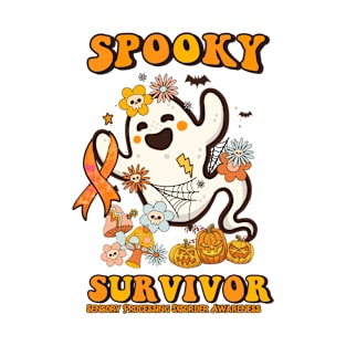 Sensory Processing Disorder Awareness - spooky survivor ghost retro halloween T-Shirt