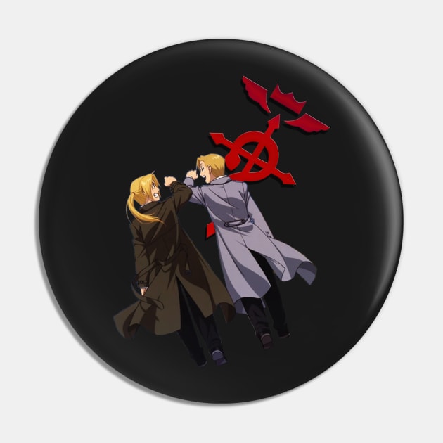 Edward and Aplhonse Elric FullMetal Alchemist Pin by SirTeealot