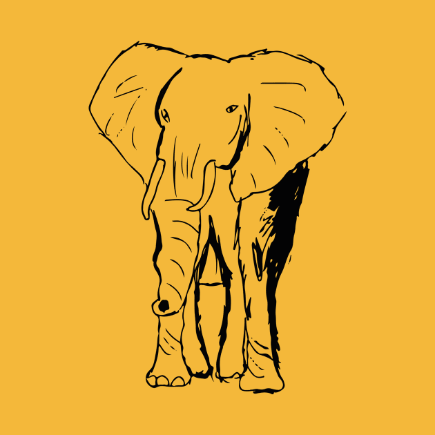 Elephant line art by v fashion