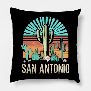 San Antonio Texas Vintage Pillow