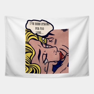 Vintage comics Crying Woman Tapestry