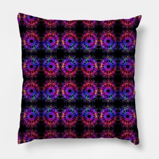 Abstract Rainbow Circles Pattern Pillow