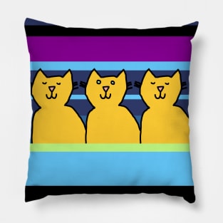 Three Cats Two Blink Pillow