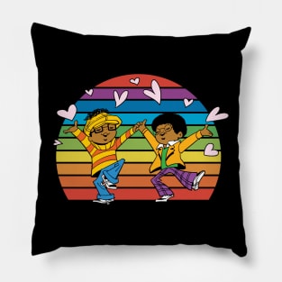 Billy Jo Jive and Smart Susie Sunset Rainbow Pillow