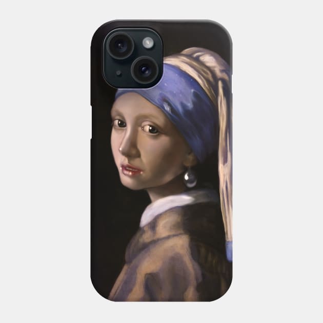 Girl pearl study Phone Case by Artofokan