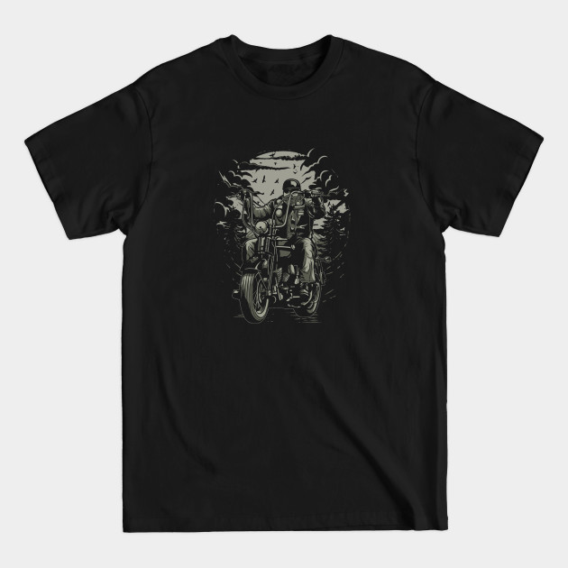 Discover Live To Ride Biker Forest Silhouette - Biker - T-Shirt