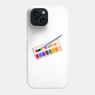 Watercolor Paints Palette | Paint Brush by Cherie(c)2021 Phone Case