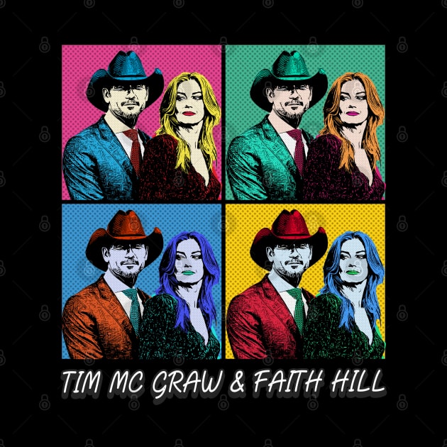 Tim McGraw & Faith Hill 80s Pop Art Style by ArtGaul