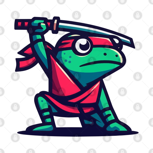 Cool Simple Ninja Samurai Frog by TomFrontierArt