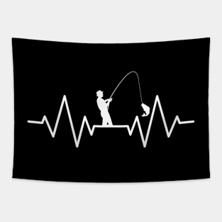 Fishing Heartbeat Cool Beat Great Gift For Fisherman Tapestry