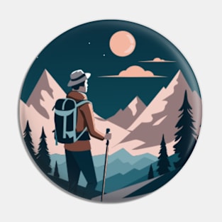 Backpacker Camping Lover Pin