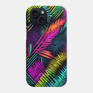 Neon tropical leaves Phone Case