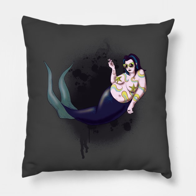 Gothic Mermaid Pillow by LVBart