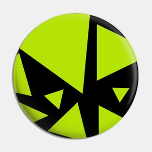 Triangles in Lime Green and Black Pin