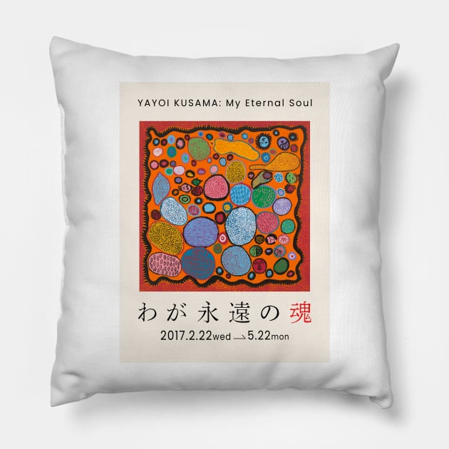 Yayoi Kusama My Eternal Soul Exhibition Pillow by VanillaArt