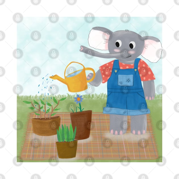 Gardening elephant by Charlotsart