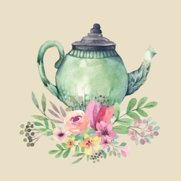watercolor teapot Watercolor TShirt TeePublic