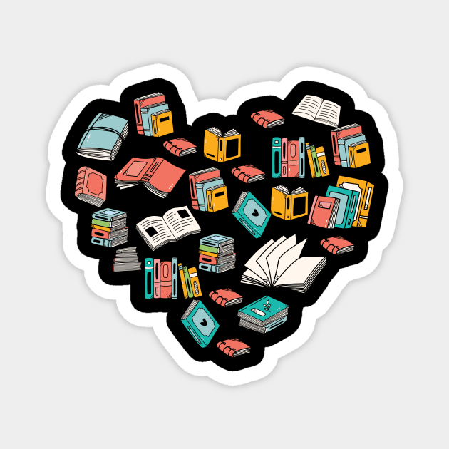 Heart Of Books Reader Lover Nerd Magnet by The WYLD Tribe