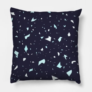 Terrazzo Pattern Navy Blue Pillow