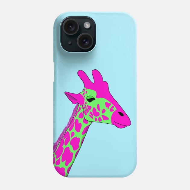 Neon Giraffe Phone Case by Geometrico22