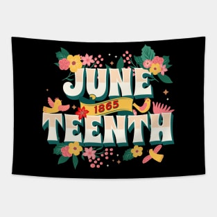 Juneteenth Freedom Free 1865 Floral Melanin Black History Tapestry