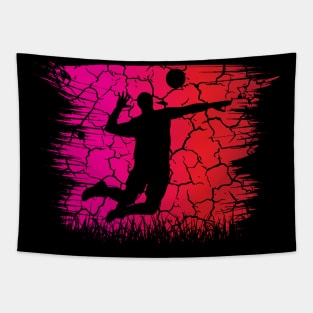 Travel back in time with beach volleyball - Retro Sunsets shirt featuring a player! Tapestry