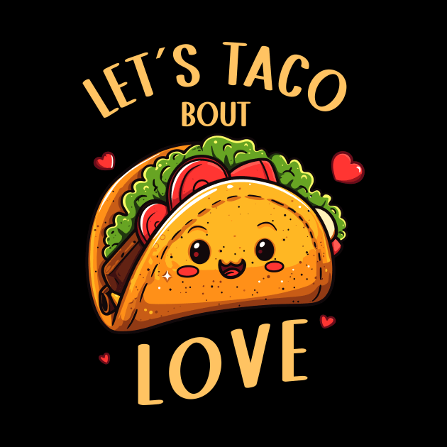 Cute Taco Valentines Shirt | Lets Taco Bout Love by Indigo Lake