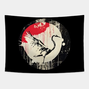 Heron Vintage abstract street art Tapestry