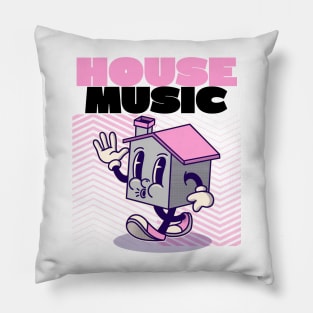 HOUSE MUSIC  - character (pink/black) Pillow