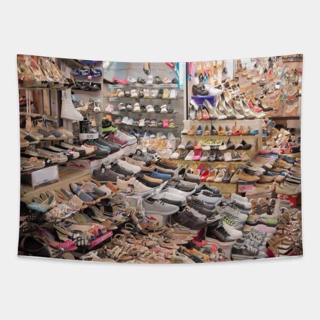 Israel, Tel Aviv. Shoe Store Tapestry by UltraQuirky