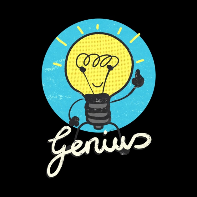 Vintage Light Bulb Genius Inventor Smart Science by Foxxy Merch