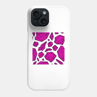 Rough Diamond Fashion Print Pink White Phone Case