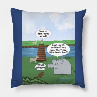 Enormously Funny Cartoons Billy Goat Gruff Pillow