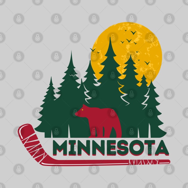 Minnesota Wild "Outdoors" Hockey by SiebergGiftsLLC