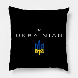 I am Ukrainian Flag Trident Pillow