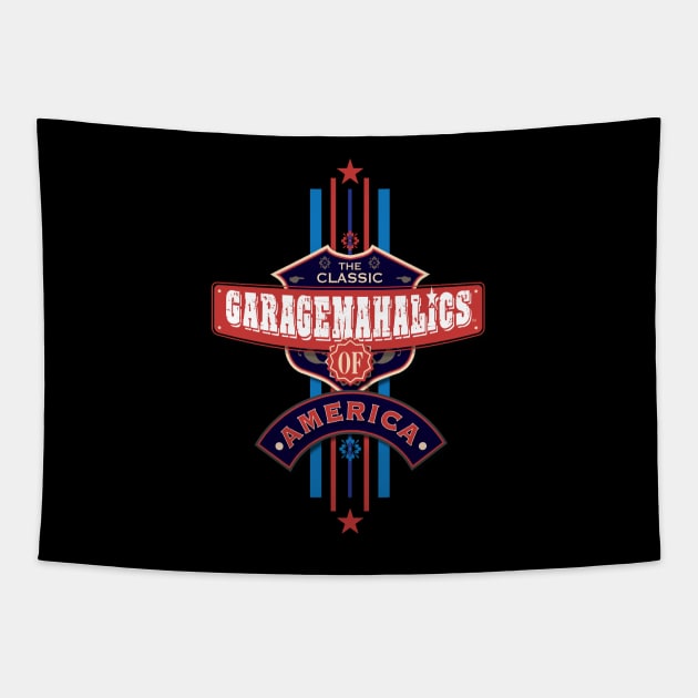 Garagemahalics of America Tapestry by DavidLoblaw