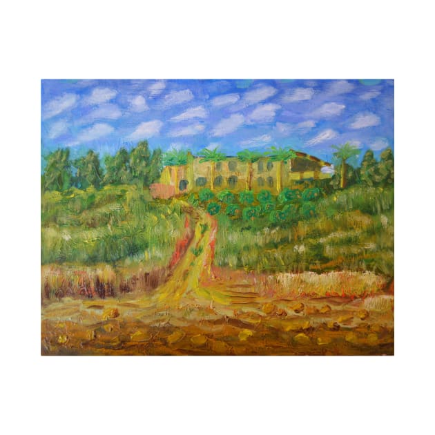 Oil Painting - Sicily. A Farmhouse View from the Beach. 2014 by IgorPozdnyakov