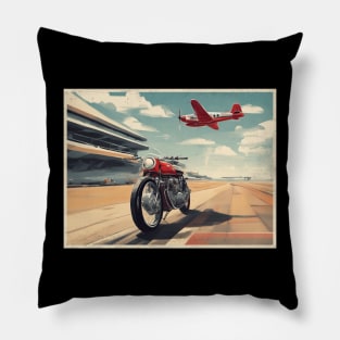 Vintage Cafe racer 50s vibe motorcycle Pillow