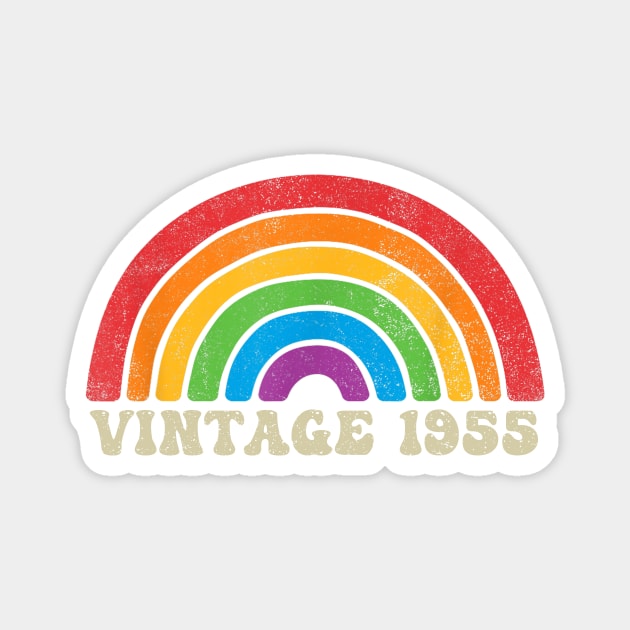 Vintage 1955 - Retro Rainbow Vintage-Style Magnet by ermtahiyao	