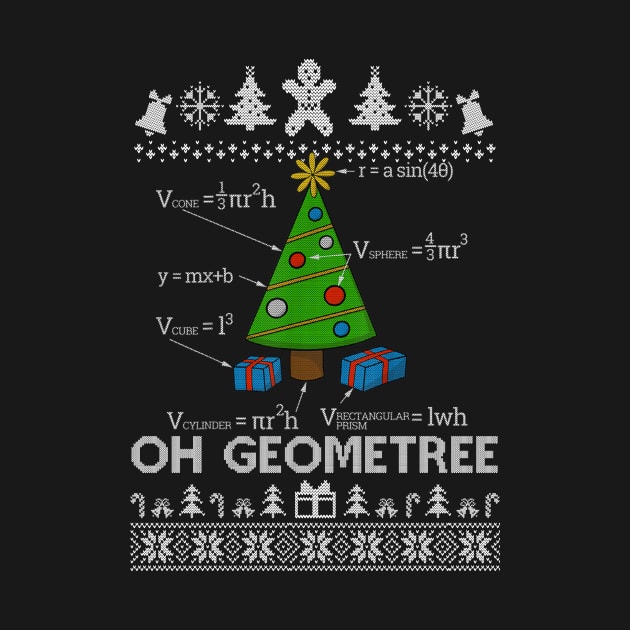 Funny Math Geometry Christmas Tree Geometree Teacher by SloanCainm9cmi