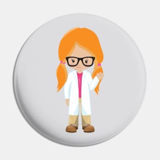 Science Girl, Scientist, Cute Girl, Orange Hair Pin