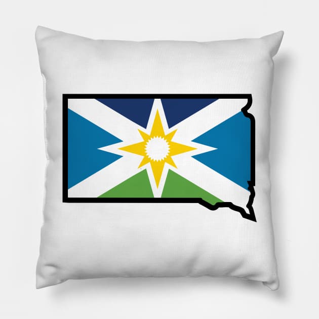 Aberdeen Flag in South Dakota Pillow by Aberdeen Outfitters