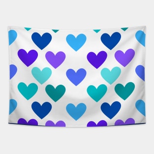 Kawaii Hearts Pattern in White Tapestry