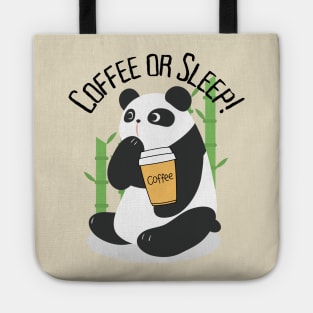 Panda with coffee Tote