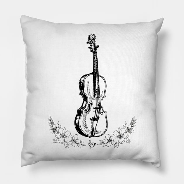 Clef Heart Pillow by Honu Art Studio