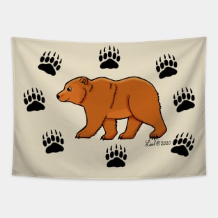 Grizzly Tracks Tapestry