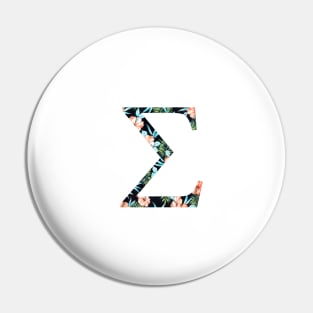 Sigma Floral Greek Letter Pin